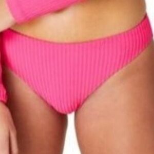 NWT Andie Swim The 90s Bottom Lined Rib Terry Size Medium Neon Hibiscus Pink